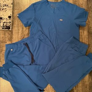 Figs Royal Blue Scrub Set